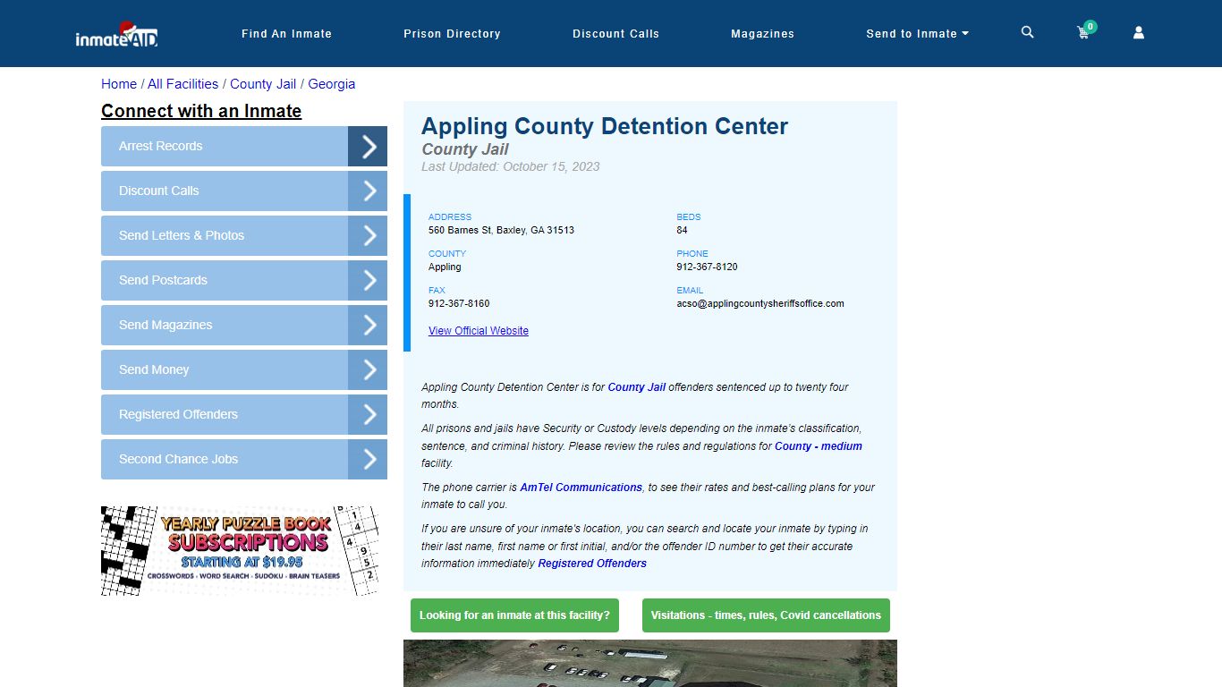 Appling County Detention Center - Inmate Locator - Baxley, GA